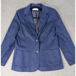 Vintage Talbott Blazer Women S Blue Faux Suede Jacket Y2K Office Academia Preppy